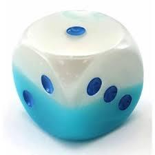 30mm 1d6 Gemini Luminary: Pearl Turquoise-White/Blue CHXDG3065: